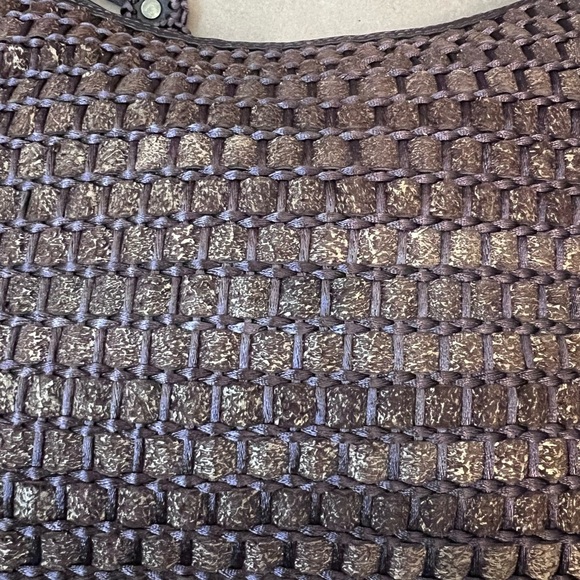 Isabella Fiore Braided Brown Leather Hobo Bag Studded Beautiful Very Good Cond - Picture 6 of 11